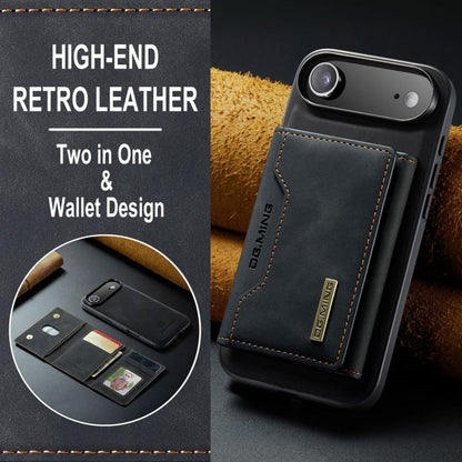 For iPhone Air DG.MING M2 Series 3-Fold Card Bag Wallet Leather Phone Case(Black) by DG.MING