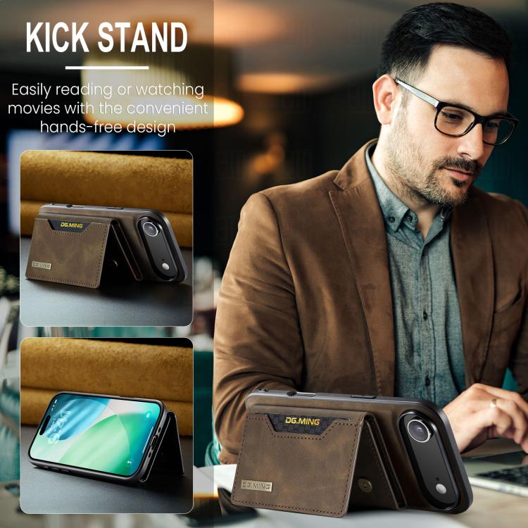 For iPhone Air DG.MING M2 Series 3-Fold Card Bag Wallet Leather Phone Case(Coffee) by DG.MING