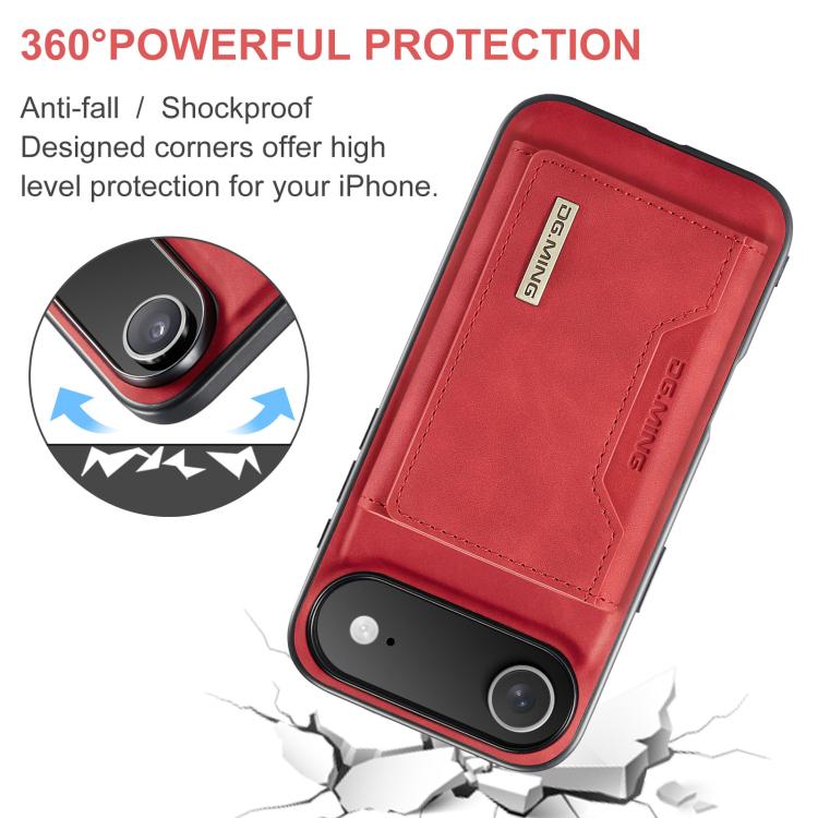 For iPhone Air DG.MING M2 Series 3-Fold Card Bag Wallet Leather Phone Case(Red) by DG.MING