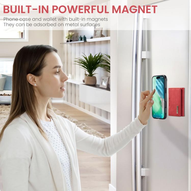 For iPhone Air DG.MING M2 Series 3-Fold Card Bag Wallet Leather Phone Case(Red) by DG.MING