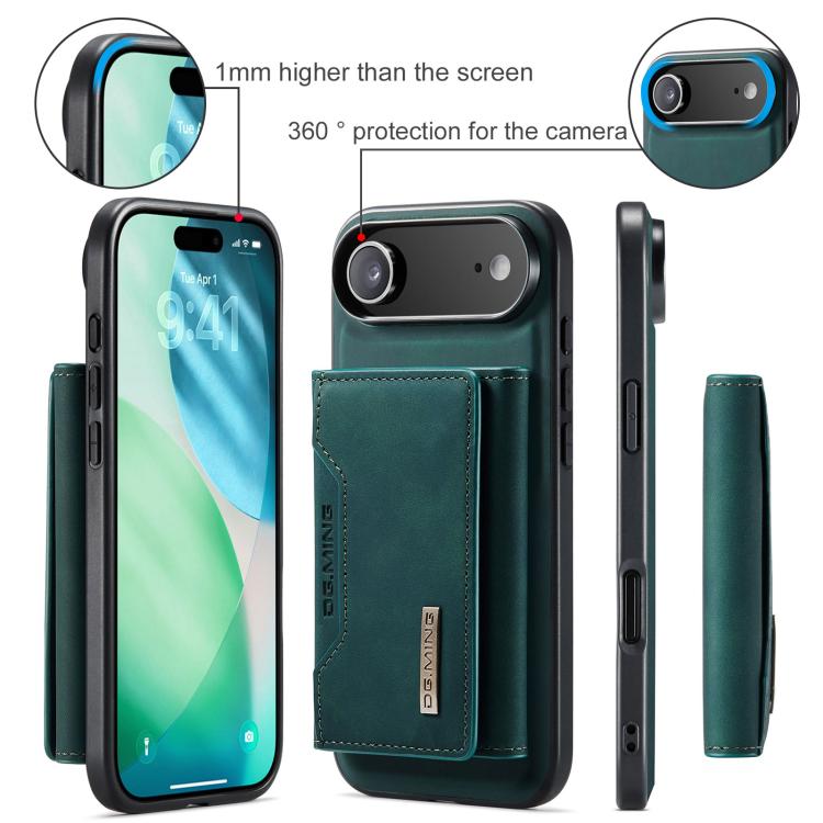 For iPhone Air DG.MING M2 Series 3-Fold Card Bag Wallet Leather Phone Case(Green) by DG.MING