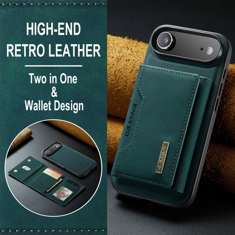 For iPhone Air DG.MING M2 Series 3-Fold Card Bag Wallet Leather Phone Case(Green) by DG.MING