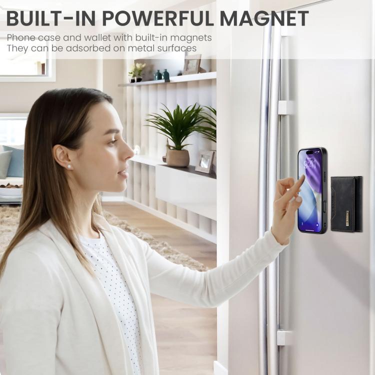 For iPhone 17 Pro DG.MING M2 Series 3-Fold Card Bag Wallet Leather Phone Case(Black) by DG.MING