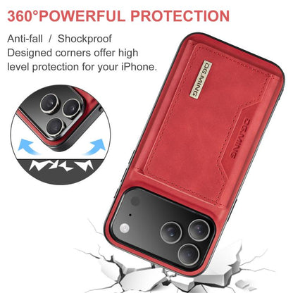 For iPhone 17 Pro DG.MING M2 Series 3-Fold Card Bag Wallet Leather Phone Case(Red) by DG.MING