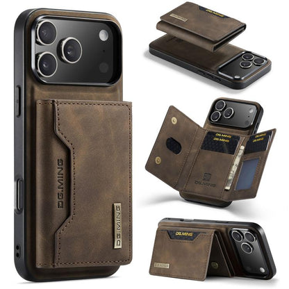 For iPhone 17 Pro Max DG.MING M2 Series 3-Fold Card Bag Wallet Leather Phone Case(Coffee) by DG.MING