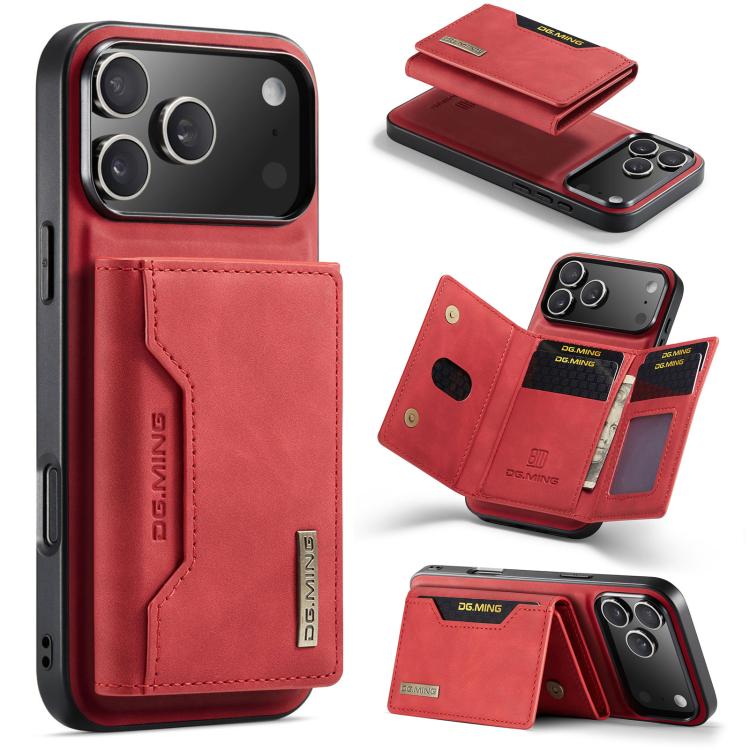 For iPhone 17 Pro Max DG.MING M2 Series 3-Fold Card Bag Wallet Leather Phone Case(Red) by DG.MING