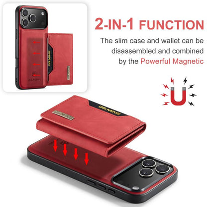 For iPhone 17 Pro Max DG.MING M2 Series 3-Fold Card Bag Wallet Leather Phone Case(Red) by DG.MING