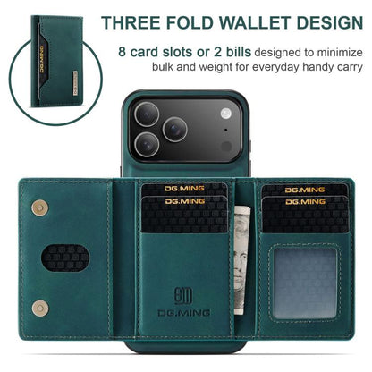 For iPhone 17 Pro Max DG.MING M2 Series 3-Fold Card Bag Wallet Leather Phone Case(Green) by DG.MING