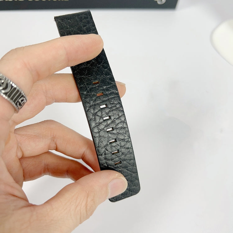 For Apple Watch 8 41mm Buffalo Leather Watch Band(Black) by bashfashion