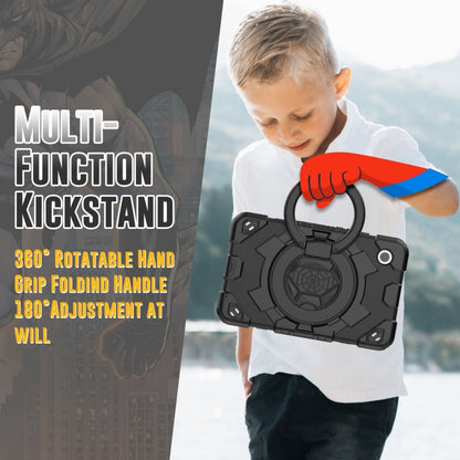 For Samsung Galaxy Tab A11 / A9 Spider Rotation Handle Silicone Hybrid PC Tablet Case(Black) by bashfashion