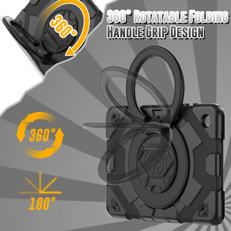 For Samsung Galaxy Tab A11+ / A9+ Spider Rotation Handle Silicone Hybrid PC Tablet Case(Black) by bashfashion