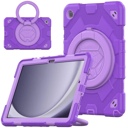 For Samsung Galaxy Tab A11+ / A9+ Spider Rotation Handle Silicone Hybrid PC Tablet Case(Purple) by bashfashion