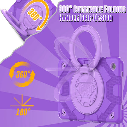 For Samsung Galaxy Tab A11+ / A9+ Spider Rotation Handle Silicone Hybrid PC Tablet Case(Purple) by bashfashion