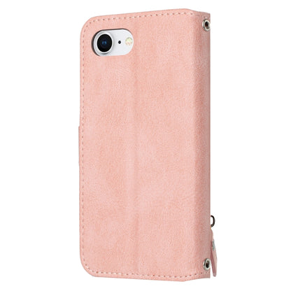 For iPhone 16e Oil Skin Zipper Wallet Leather Phone Case(Pink) by bashfashion