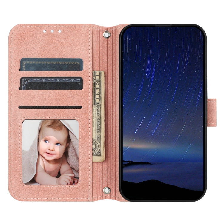 For iPhone 16e Oil Skin Zipper Wallet Leather Phone Case(Pink) by bashfashion