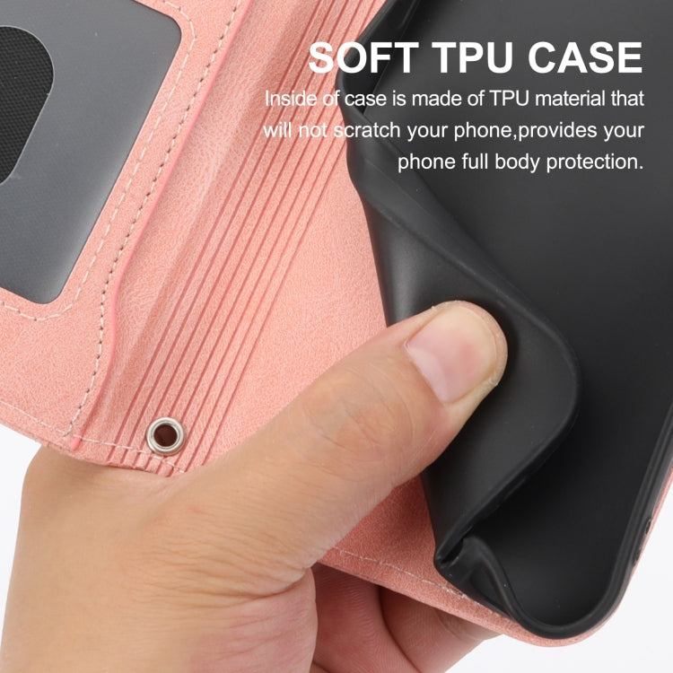 For iPhone 16e Oil Skin Zipper Wallet Leather Phone Case(Pink) by bashfashion