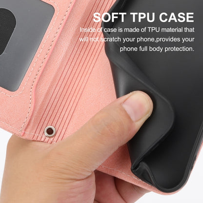 For iPhone 16e Oil Skin Zipper Wallet Leather Phone Case(Pink) by bashfashion