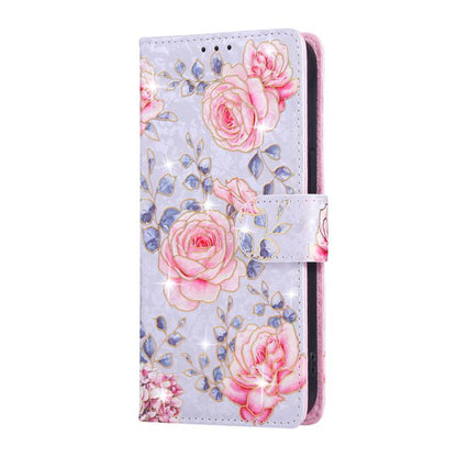 For iPhone 16e Bronzing Painting RFID Leather Case(Pastoral Rose) by bashfashion