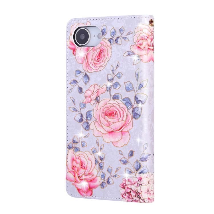For iPhone 16e Bronzing Painting RFID Leather Case(Pastoral Rose) by bashfashion