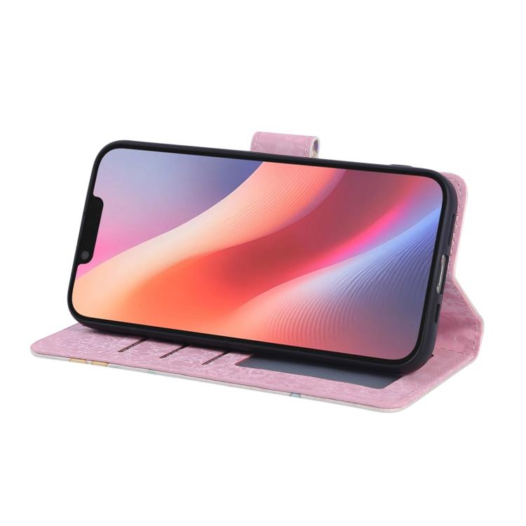 For iPhone 16e Bronzing Painting RFID Leather Case(Bloosoming Flower) by bashfashion