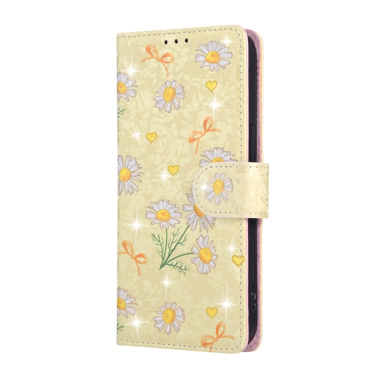 For iPhone 16e Bronzing Painting RFID Leather Case(Yellow Daisy) by bashfashion
