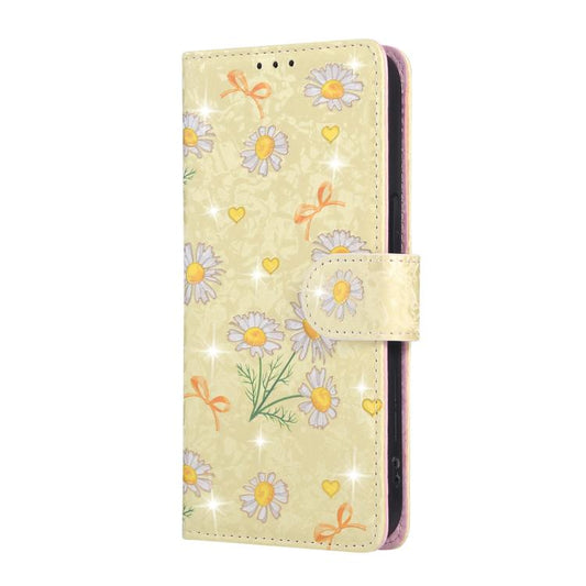 For iPhone 16e Bronzing Painting RFID Leather Case(Yellow Daisy) by bashfashion