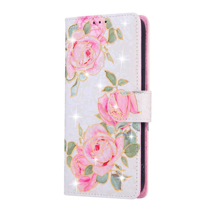 For iPhone 16e Bronzing Painting RFID Leather Case(Rose Flower) by bashfashion