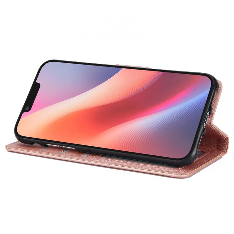 For iPhone 16e 3-Card Slots Multifunctional Leather Phone Case(Rose Gold) by bashfashion