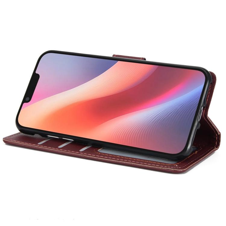 For iPhone 16e 3-Card Slots Multifunctional Leather Phone Case(Wine Red) by bashfashion