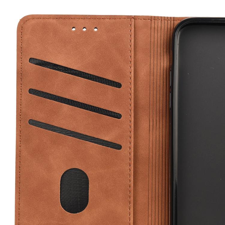 For iPhone 16e Skin Feel Splicing Leather Phone Case(Brown) by bashfashion