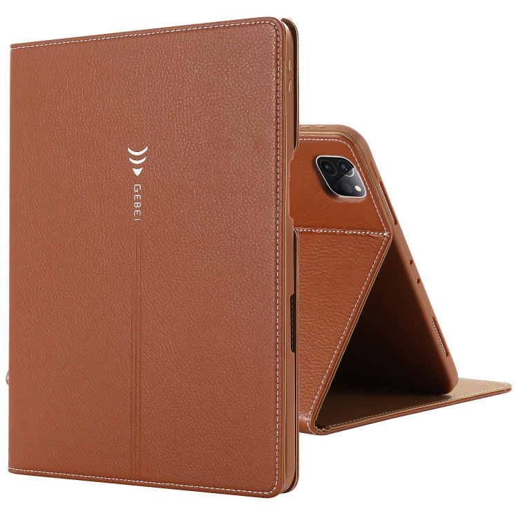 For iPad Pro 11 inch (2020) GEBEI PU+TPU Horizontal Flip Protective Tablet Case with Holder & Card Slots(Brown) by GEBEI