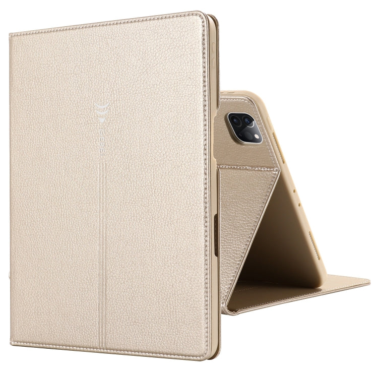 For iPad Pro 11 inch (2020) GEBEI PU+TPU Horizontal Flip Protective Tablet Case with Holder & Card Slots(Gold) by GEBEI