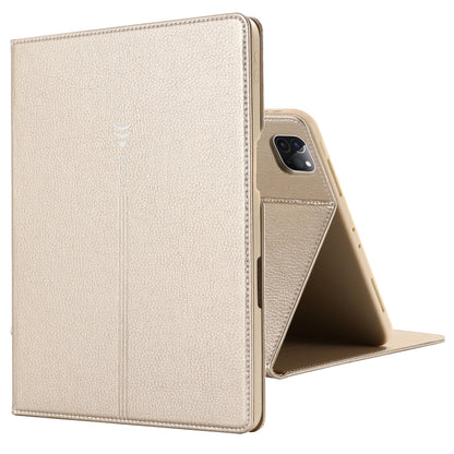 For iPad Pro 11 inch (2020) GEBEI PU+TPU Horizontal Flip Protective Tablet Case with Holder & Card Slots(Gold) by GEBEI