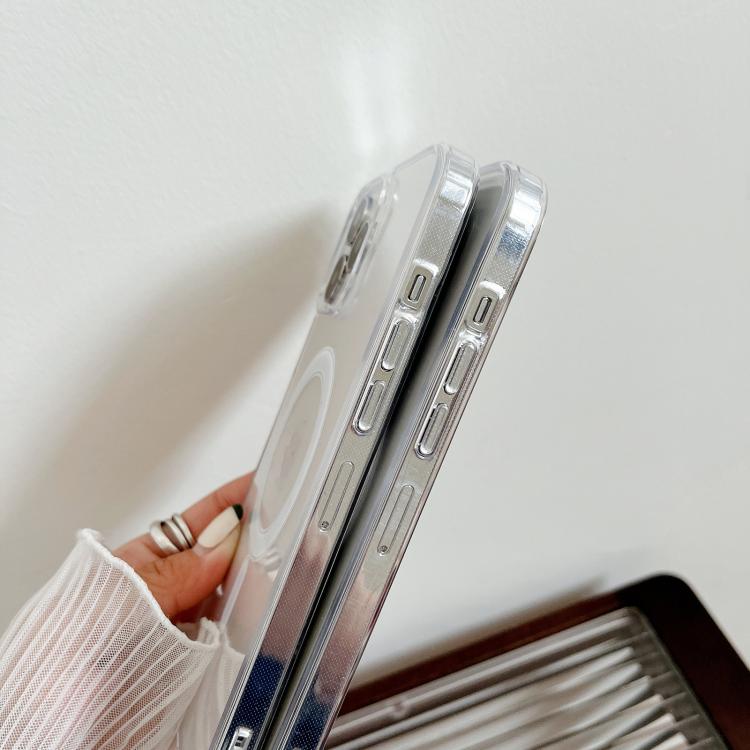 For iPhone 16e MagSafe Magnetic Clear Acrylic TPU Phone Case(Transparent) by bashfashion