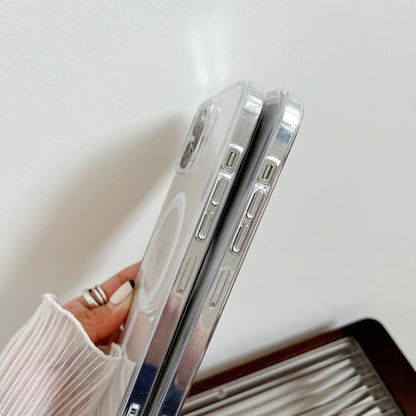 For iPhone 16e MagSafe Magnetic Clear Acrylic TPU Phone Case(Transparent) by bashfashion