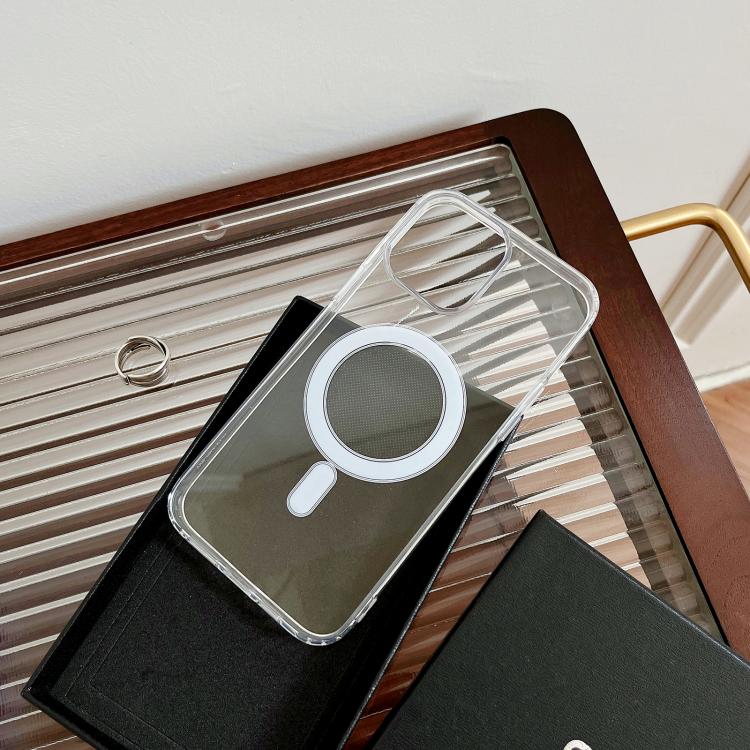 For iPhone 16e MagSafe Magnetic Clear Acrylic TPU Phone Case(Transparent) by bashfashion