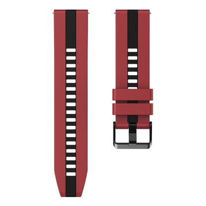 For Huawei Watch GT 3 / GT 3 Pro Vertical Two Color Silicone Watch Band(Dark Red+Black) by bashfashion
