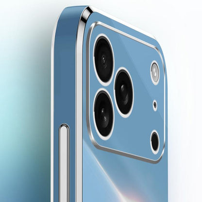 For iPhone 17 Pro Max XINLI Straight Edge 6D Electroplate TPU Phone Case with Ring Holder(Celestial Blue) by XINLI