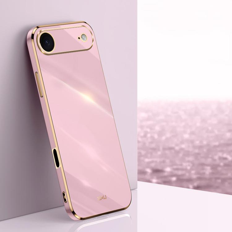 For iPhone Air XINLI Straight Edge 6D Electroplate TPU Phone Case(Cherry Purple) by XINLI