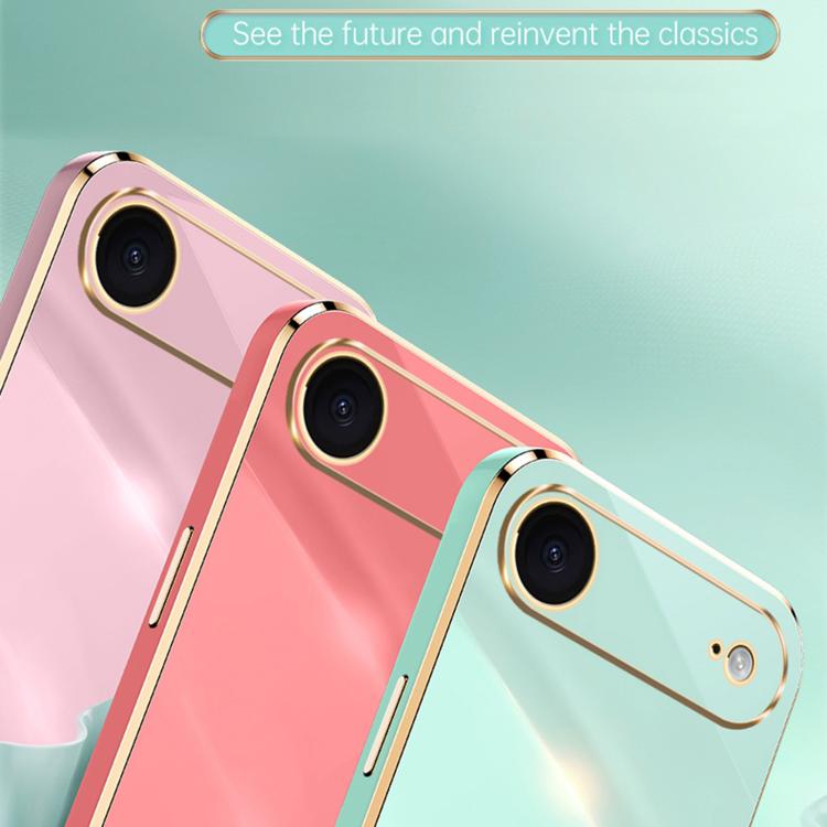 For iPhone Air XINLI Straight Edge 6D Electroplate TPU Phone Case(Pink) by XINLI