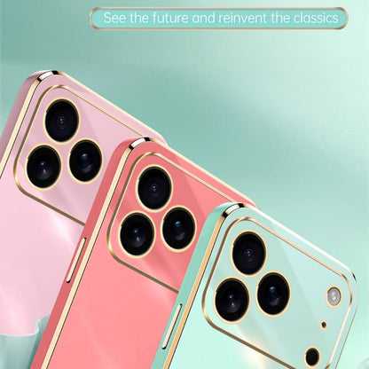 For iPhone 17 Pro XINLI Straight Edge 6D Electroplate TPU Phone Case(Cherry Purple) by XINLI