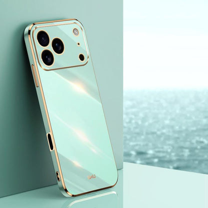 For iPhone 17 Pro XINLI Straight Edge 6D Electroplate TPU Phone Case(Mint Green) by XINLI