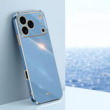 For iPhone 17 Pro Max XINLI Straight Edge 6D Electroplate TPU Phone Case(Celestial Blue) by XINLI