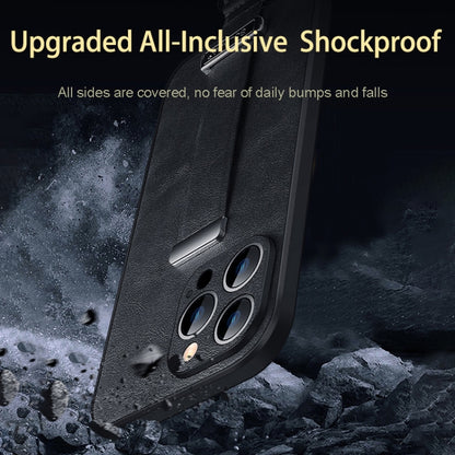 For iPhone 15 Pro Max SULADA Tide Cool Series PC + Leather Texture Skin Feel Phone Case(Blue) by SULADA