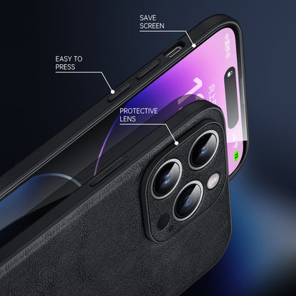 For iPhone 15 Plus SULADA Shockproof TPU Hybrid Handmade Leather Phone Case(Black) by SULADA