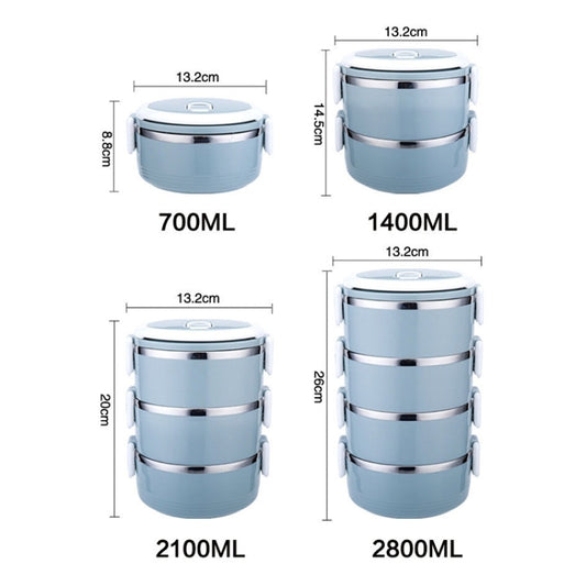 3-Layer 2.1L Stainless Steel Insulation Container Lunch Box Food Bento Box(Random Color Delivery) by bashfashion