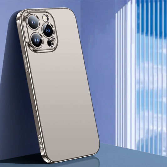For iPhone 15 Pro Max SULADA Electroplating Frosted TPU Phone Case(Titanium Grey) by SULADA