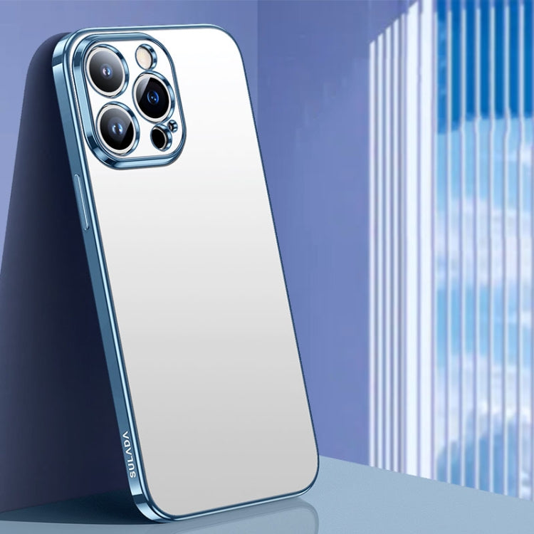 For iPhone 15 Pro SULADA Electroplating Frosted TPU Phone Case(Sierra Blue) by SULADA