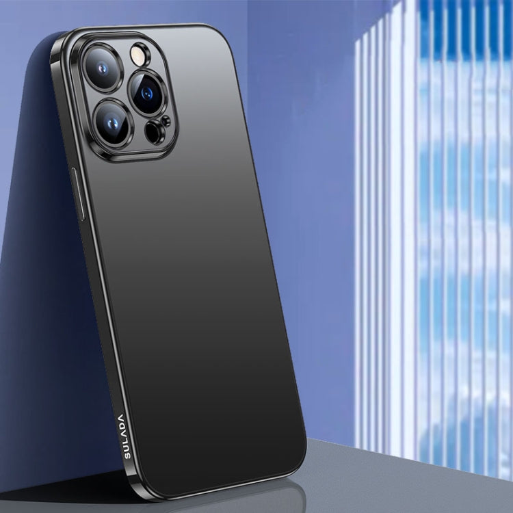 For iPhone 15 Pro SULADA Electroplating Frosted TPU Phone Case(Black) by SULADA