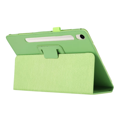 For Samsung Galaxy Tab S9 Litchi Texture Leather Tablet Case with Holder(Green) by bashfashion